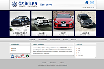 Özikiler Otomotiv web tasarım projesi
